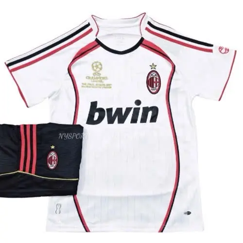 Bộ quần áo clb Ac milan 2007 vải gai thái full logo+patch nhung