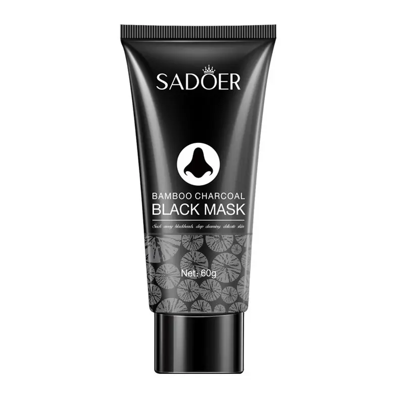 SADOER Bamboo Charcoal Clay Mask Nose Pore Pack Blackhead Remove Angkat Komedo SADOER BLACK MASK TUBE Hidung Kotoran 1