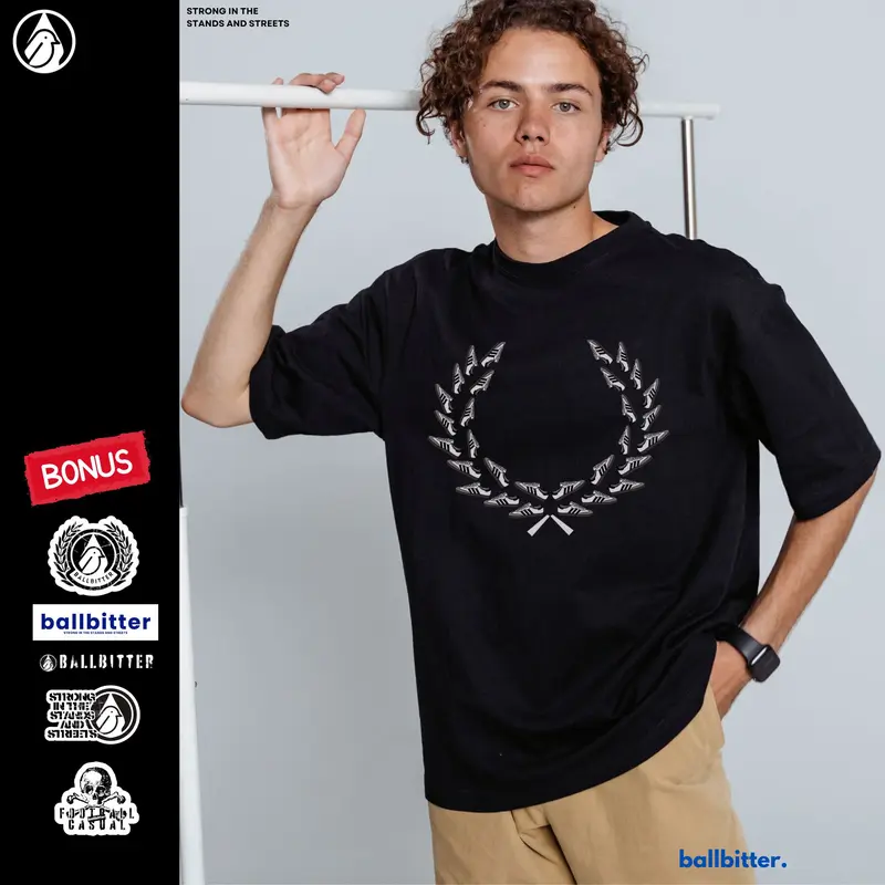 Ballbitter Kaos Casual supporter Samba Sizzle Hitam Streetwear Combed 24s 3