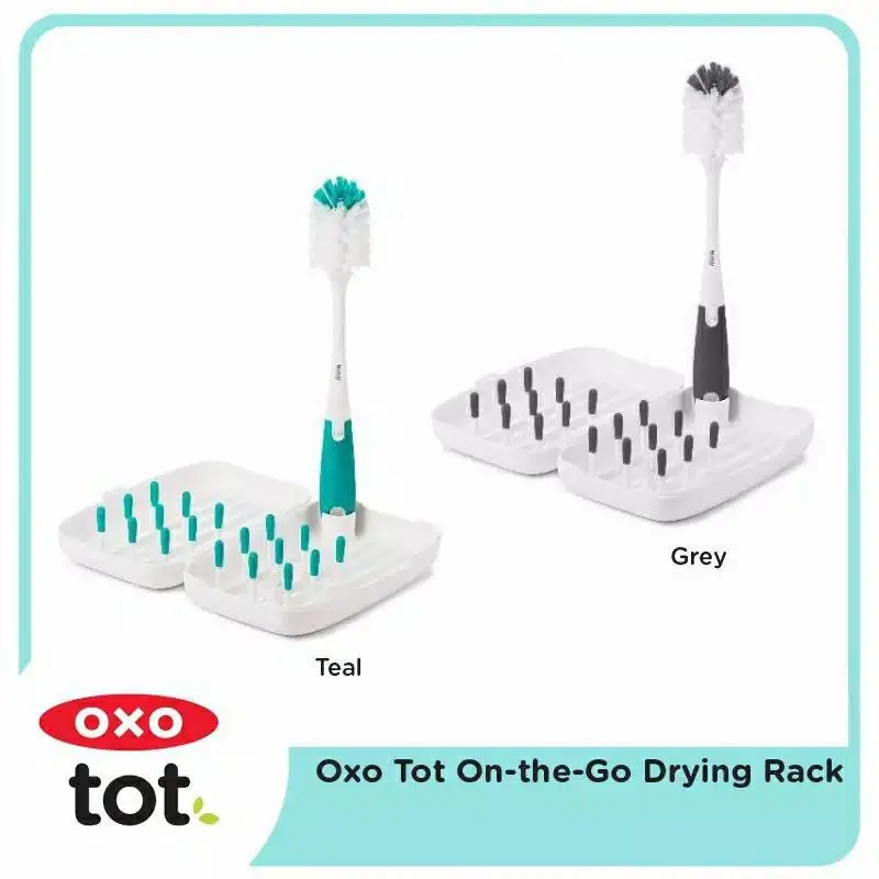 ORIGINAL OXO TOT On The Go Drying Rack With Bottle Brush Rak Portabel Rak Pengering Botol Dot Travelling
