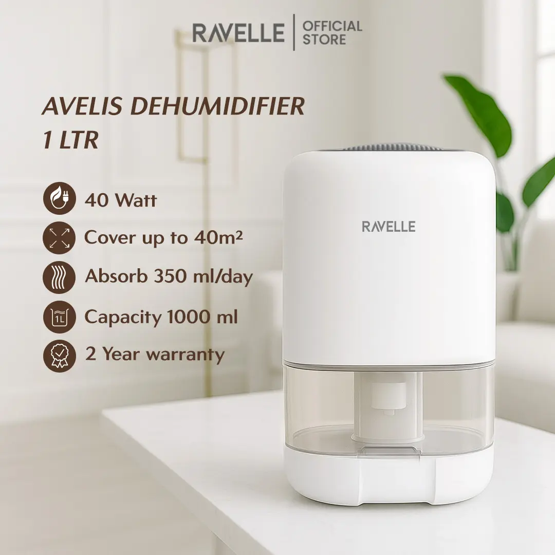 RAVELLE AVELIS Dehumidifier 1L – Pengatur Kelembapan Udara  Elegance in Every Breath