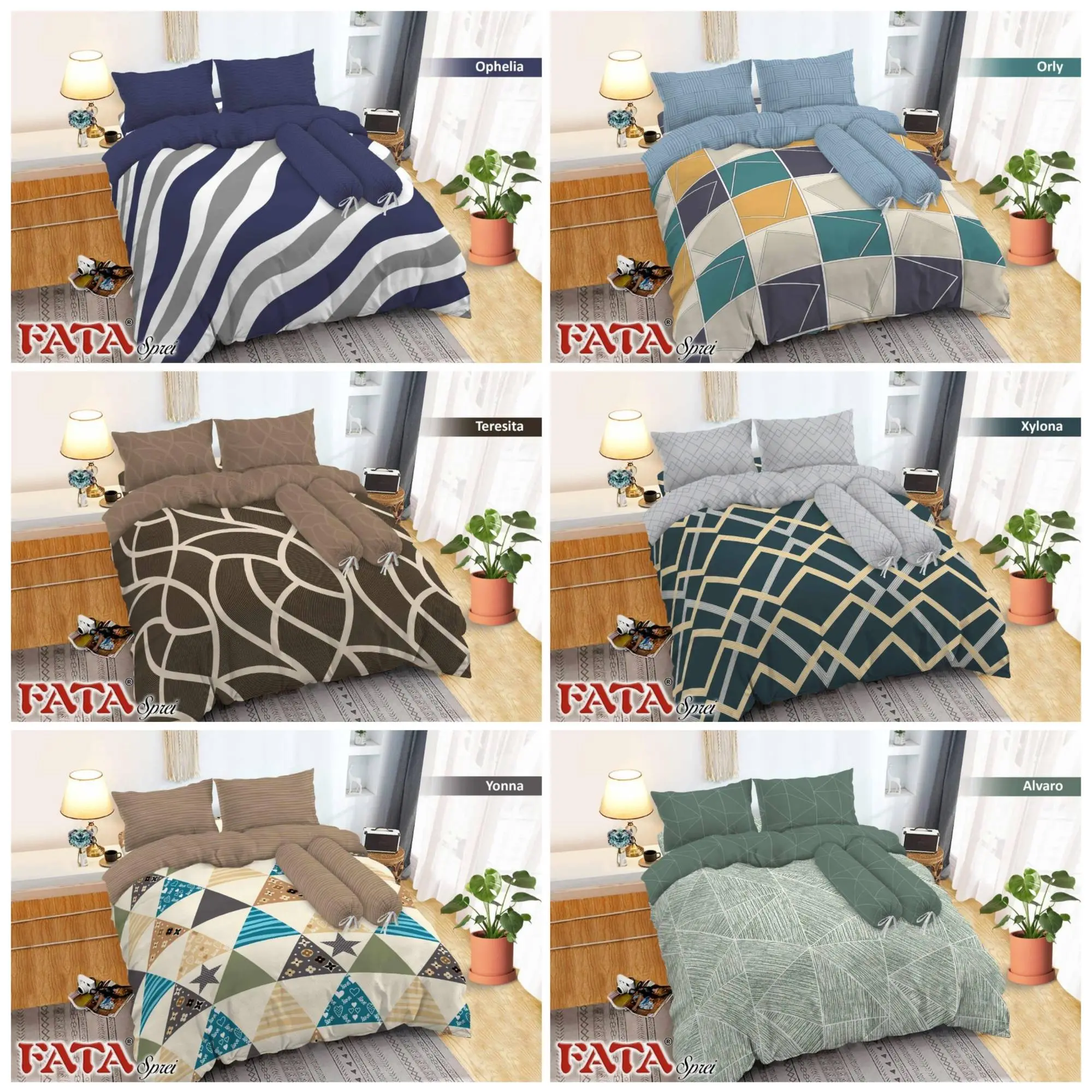 FATA_Bedcover Set Lengkap Modern uk.180x200/160x200