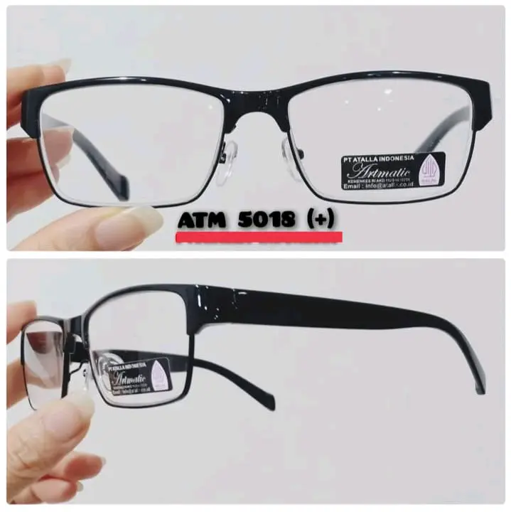 KACAMATA BACA PLUS ATM 5015 (+)MODEL KOTAK FRAME BESI KOMBINASI LENSA BENING TERSEDIA DARI UKURAN +0,50 SAMPE +400