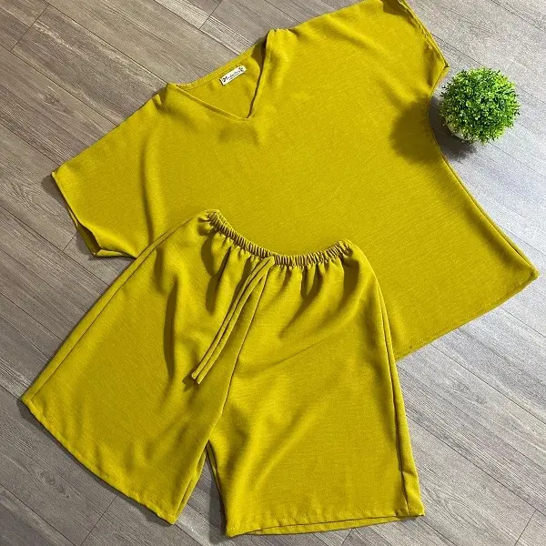 Oneset Safira Crinkle Baju Celana Pendek Wanita
