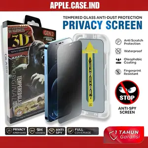 ANTI SPY PRIVACY & CLEAR GLOSSY - Pelindung Layar Kaca Tempered GOZILLA dengan Teknologi Auto Align Anti Gores Untuk IPHONE 7 7+ 8 8+ PLUS SE 2 2020 X XS XR XS MAX 11 12 13 14 15 16 16E 17 PRO MAX PLUS AIR