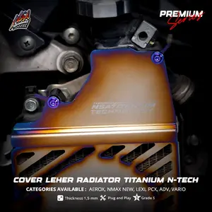 AVN PREMIUM SERIES COVER LEHER RADIATOR TITANIUM N-TECH GR-5 TUTUP LEHER RADIATOR TITANIUM GR-5