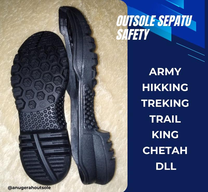 Outsole / Sol sepatu safety pria alas sepatu sepatu safety pdl boots King chetah gunung treking tni tentara Hitam Karet semua musim  sol & liner tumit Shoe insole insole  carbon 8