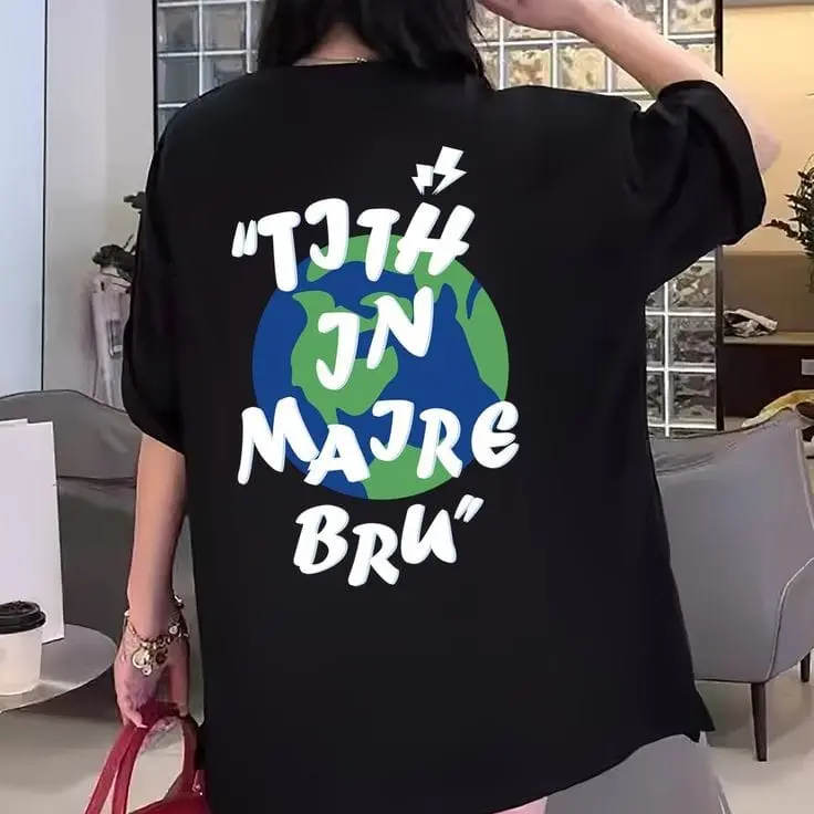 02-KAOS UNISEX OVERSIZE WANITA GAMBAR BELAKANG LENGAN 3/4 ATASAN DISTRO TSHIRT