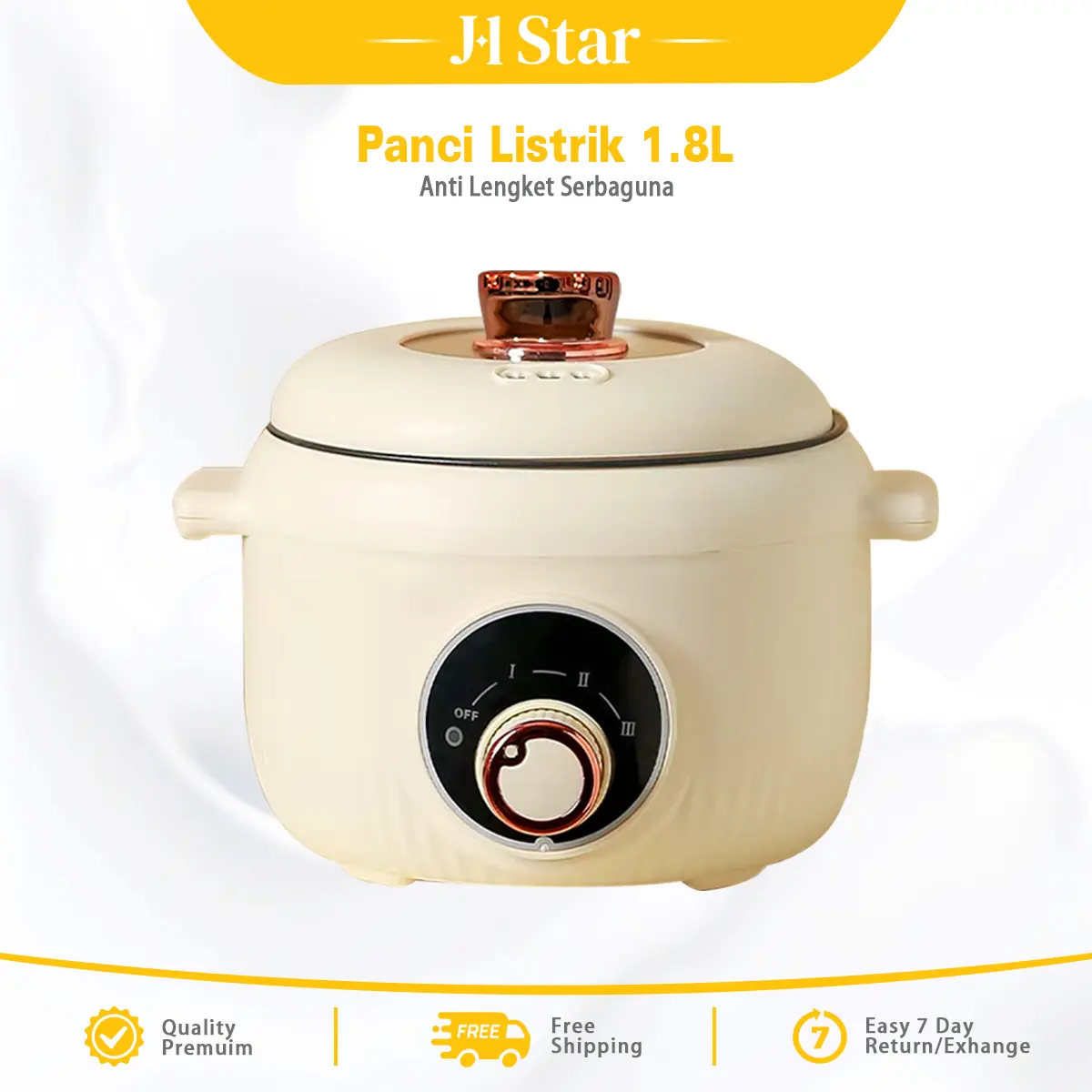 Panci Listrik 1.8l Rice Cooker Multifungsi Mendukung Tiga Tingkat Daya Dan Anti Lengket