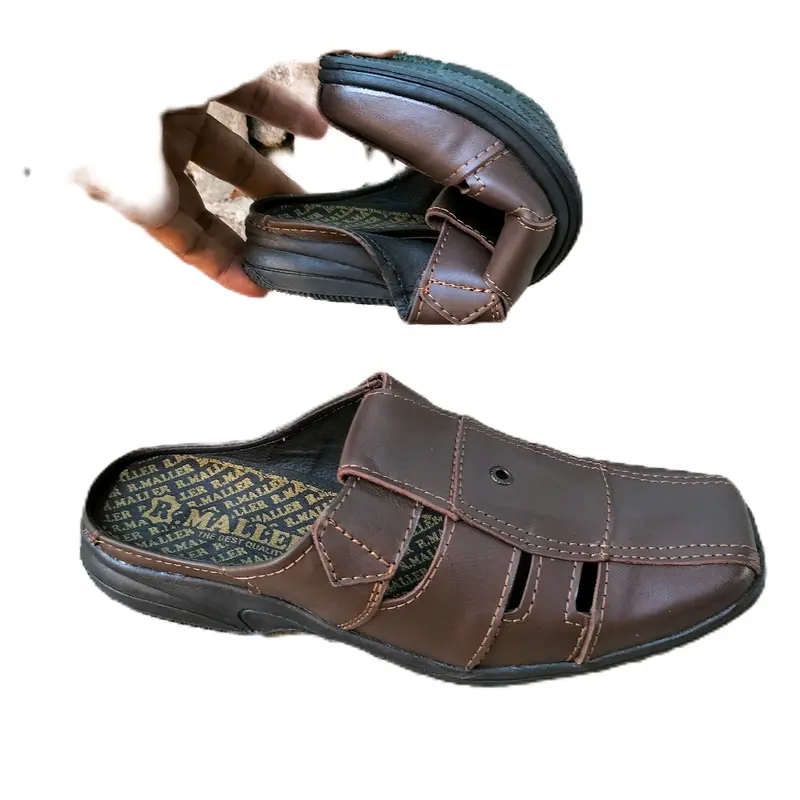 Sendal Bustong Kulit Pria Terbaru - Sepatu Sandal Selop Kulit Pria Kasual - Shoes 4