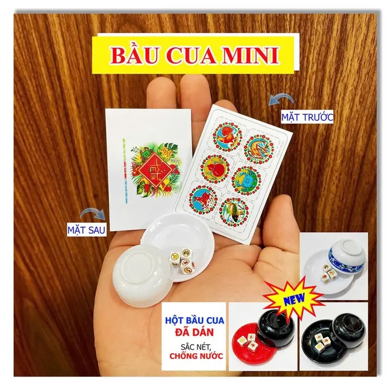 Mô hình bộ bầu cua trang trí nhà búp bê