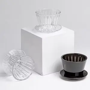 Filter Penyaring Kopi V60 Hand Brewed Coffee Dripper 1-2 Cups Kitchenware Hand Brewing Coffee Set Accessories Pour-Over Coffee Maker Filter Cup Portable Travel Camping Coffee Dripper Coffeeware