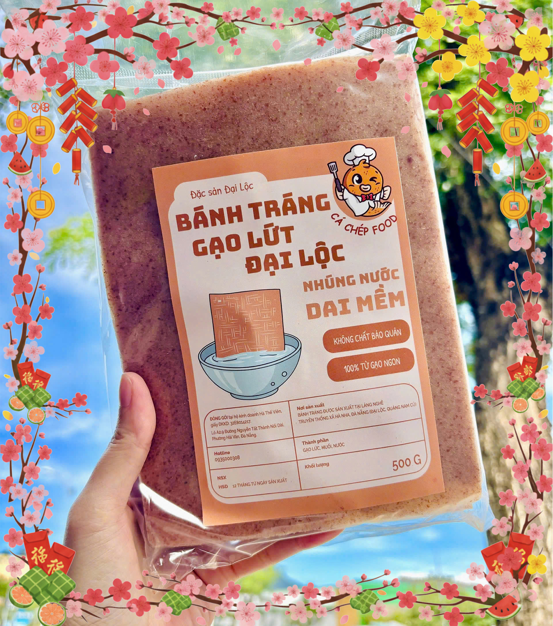 [100% Gạo] Bánh Tráng Gạo Lứt Nguyên Cám Đại Lộc loại 1