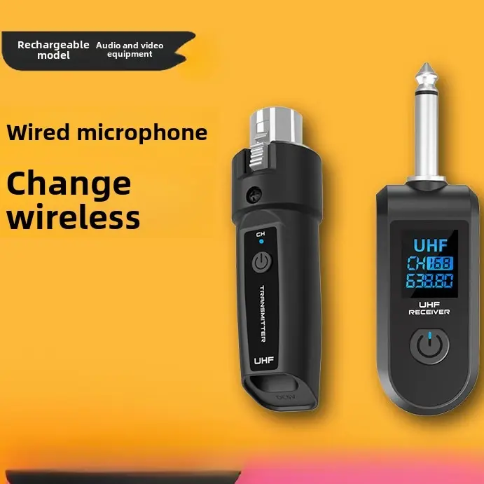 C01Wireless systemtransmitter and receivermicrophonemicrophone,audio transmitterwired microphone,convert to wireless,condenser microphone,dynamic microphone,conference microphone, interview microphone, charging cable included,no lag,ultra long distance
