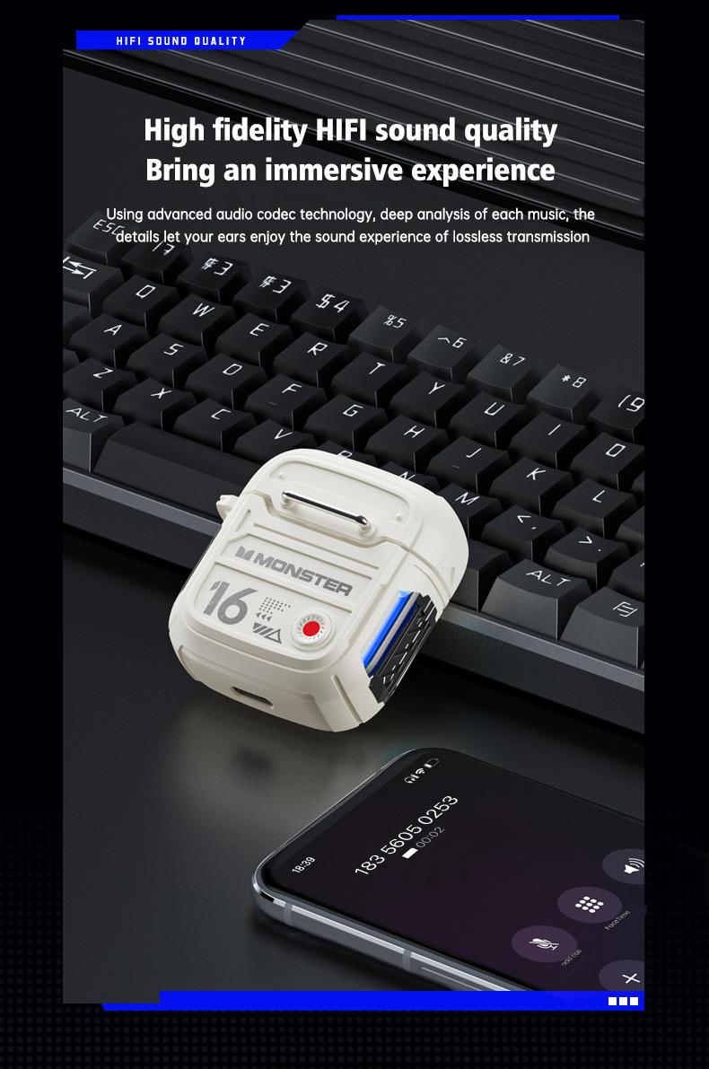 Product Introduction of Alat Dengar Bluetooth, Raksasa-XKT16, Untuk Lelaki, Tanpa Wayar, Kualiti Tinggi, Sesuai untuk Sukan dan Permainan, E-Sukan, Audio Bluetooth Benar, Fon Telinga Elektronik Earphones Mic Amplifier 2