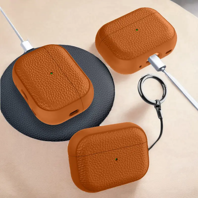 Bao da đựng tai nghe Bluetooth, thiết kế hạt da 2 trong 1, dành cho Airpods pro 2 và Airpods 3, thời trang, chất liệu TPU mềm, bao bảo vệ bao gồm, hỗ trợ sạc không dây có dây, phụ kiện tai nghe