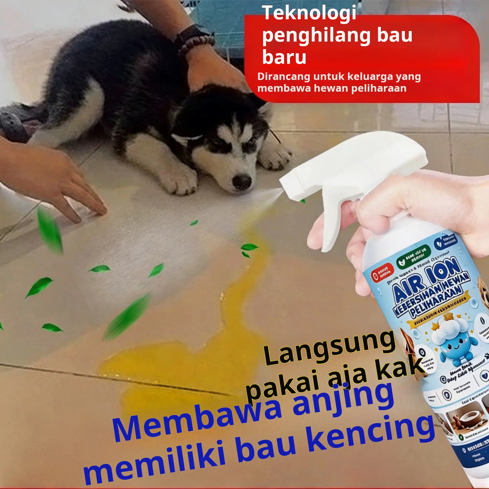 Penghilang Bau Hewan Pembersih, Semprotan Enzim Biologis Antibakteri Hilangkan Bau Urin Anjing & Kucing untuk Dalam Rumah