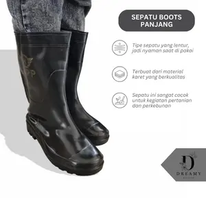 [Dream] Sepatu Boots PANJANG Hitam / Sepatu Boot Karet / Safety Shoes Boot HPP / Sepatu Boot Kerja Proyek