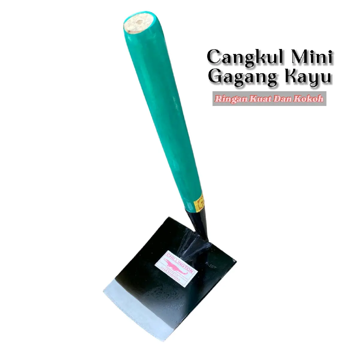 Cangkul Mini Gagang Kayu Pacul Pembersih Rumput baja asli - Alat Berkebun