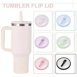 Tutup Piala Mobil 40oz Dengan jerami, Plastic 40oz Leak-Proof Lid Replacement Reusable Tumbler Cover Cup Accessories / Plastic Stanley 40oz Leak-Proof Lid Replacement Reusable Tumbler Cover Cup Accessories