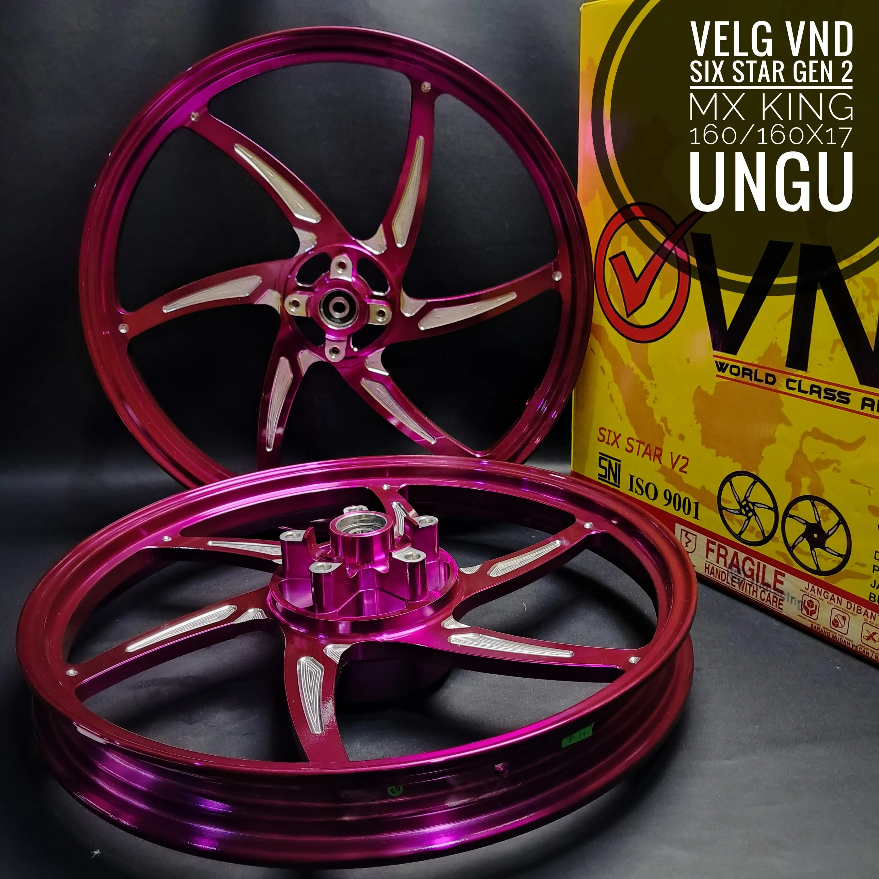 Velg VND SIx Star Gen 2 MXKing 160/160x17 Biru/Hitam/Merah/Orange/Ungu/Pink