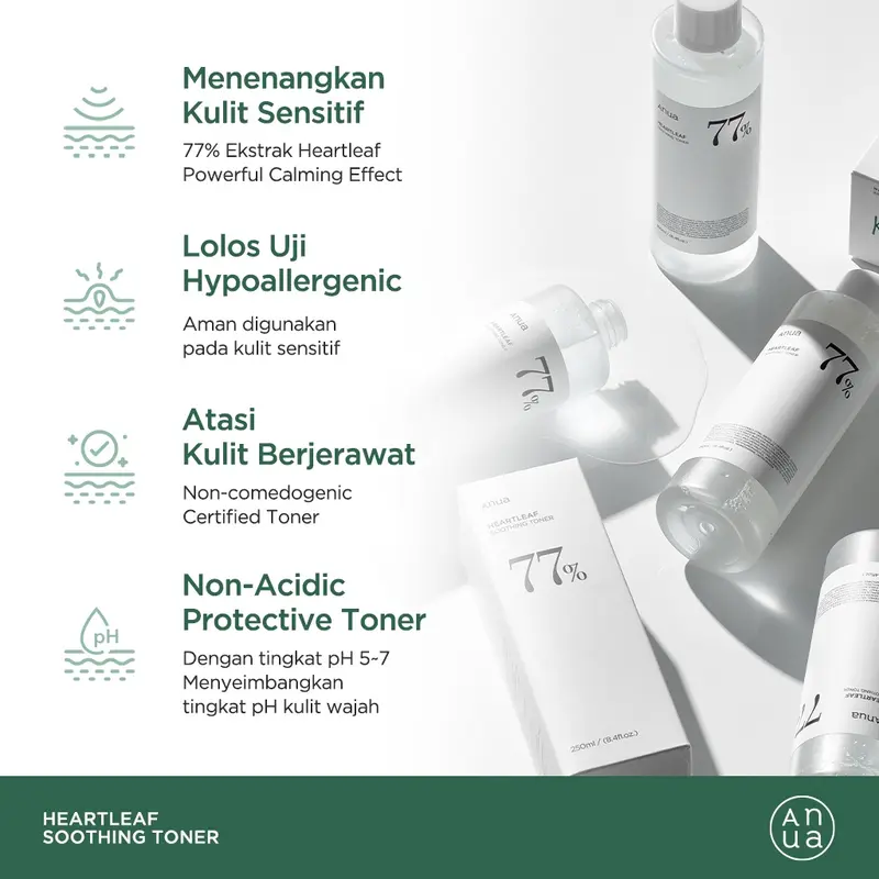 [BPOM] Anua Heartleaf 77 Soothing Toner, Cleansing Oil, Quercetinol Face Wash, ANUA Peach Serum, Retinol Serum 4