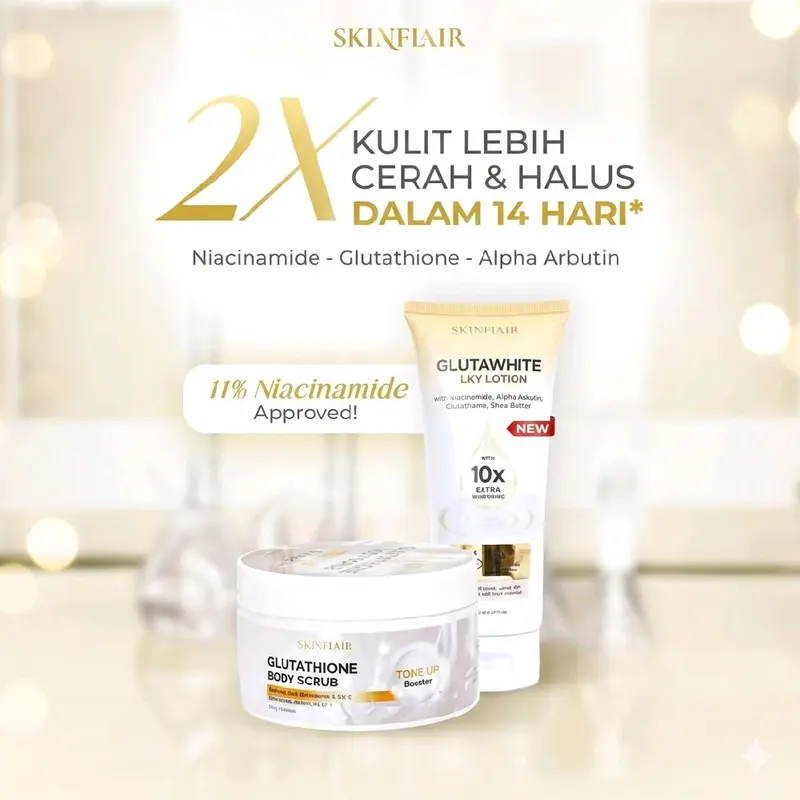 skinflair glutathione body scrub Skinflair Glutathione Body Scrub is a gentle exfoliating scrub designed to  immediately brighten and even out skin tone using Glutathione, Niacinamide,  and Vitamin C. It acts as a 