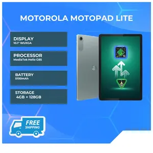 Lenovo MOTOPAD LITE 10.1 4GB 128GB + CASE Tablet Android 15 MediaTek Helio G85 5100mAh 10.1" WUXGA 400nits Anti-fingerprint Garansi Resmi 1 Tahun
