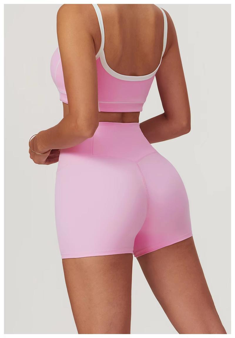 Product Introduction of Nude Skinny Yoga Shorts High Waist Lift Hip Outdoor Fitness Shorts Women Running Sports Fitness biker  shorts 8