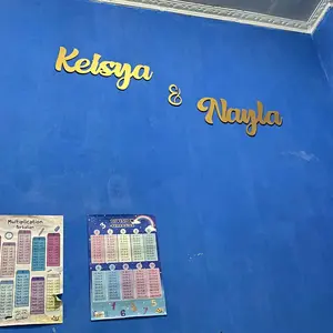 Huruf Kayu Backdrop Label Iklan / Online Shop Custom Timbul / HIasan Dinding Dekorasi Custom Kuning Merah