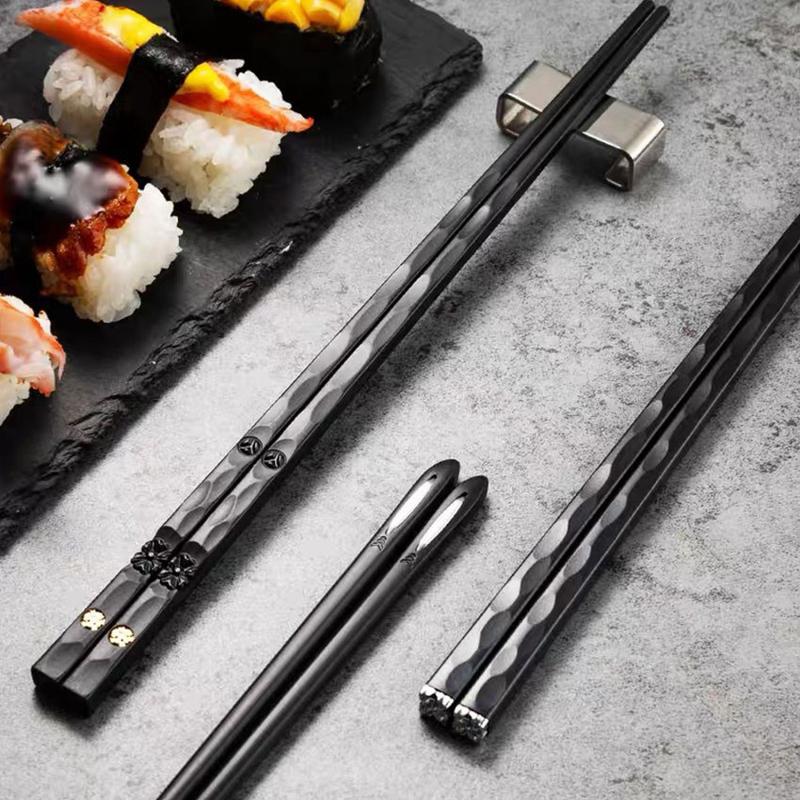 Product Introduction of 5Pairs Japanese Non-Slip Chopsticks High Quality Korean Home Hotel Restaurant Portable y Food Stick for Sushi Chopsticks 40