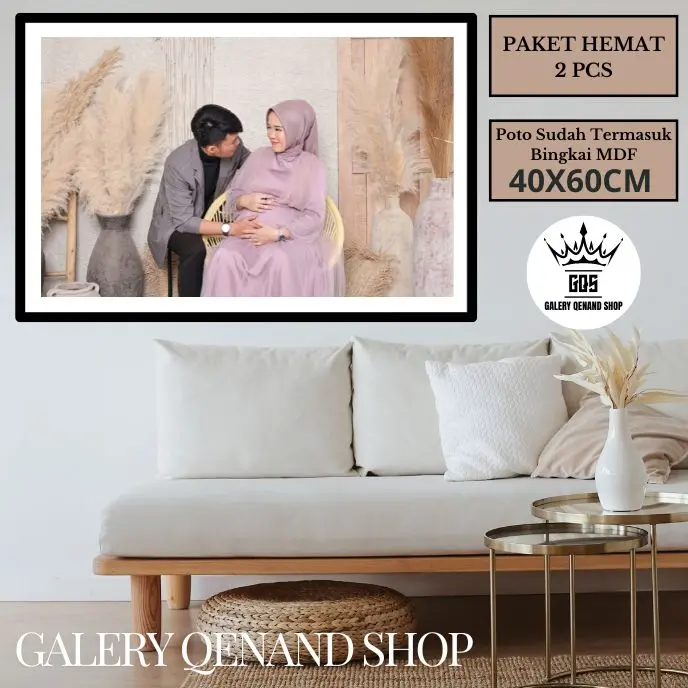 PAKET HEMAT 2 PCS CETAK FOTO UKURAN 30R (40X60CM) SUDAH DI BINGKAI MDF 010