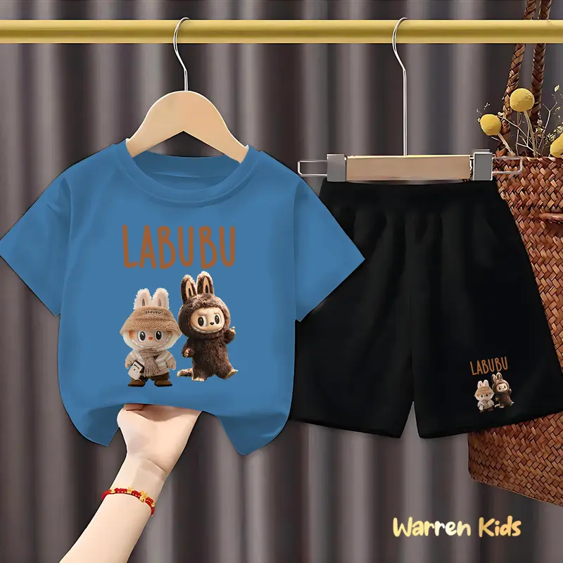 Setelan Kaos Anak-Anak Untuk Usia 1-10 Tahun - Set Anak Cewek/Cowok Bisa Pakai 2