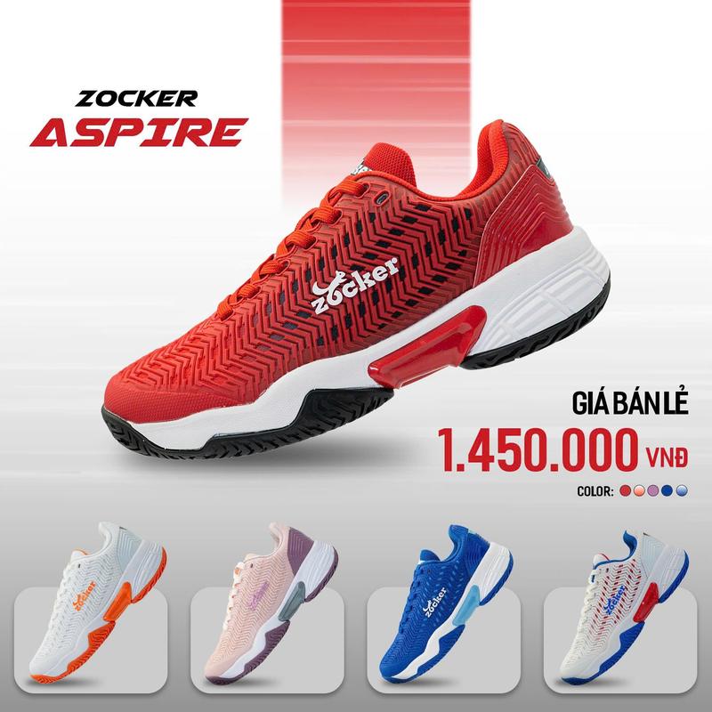 Giày Pickleball Zocker Aspire chính hãng đế all court