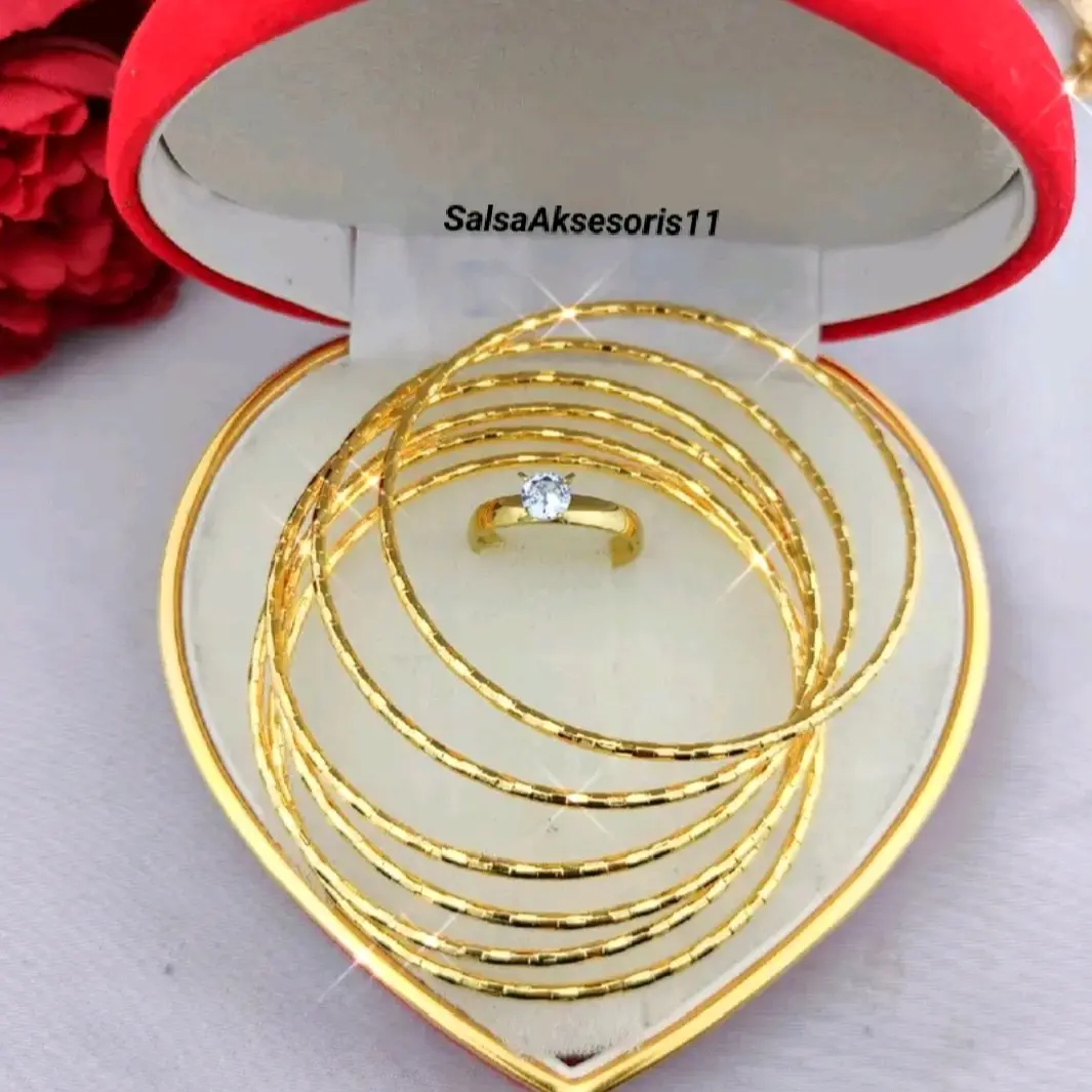 Gelang Keroncong Terbaru Anti Karat Isi 6 Free Cincin Aksesoris Dewasa Kalung Liontin Elegan