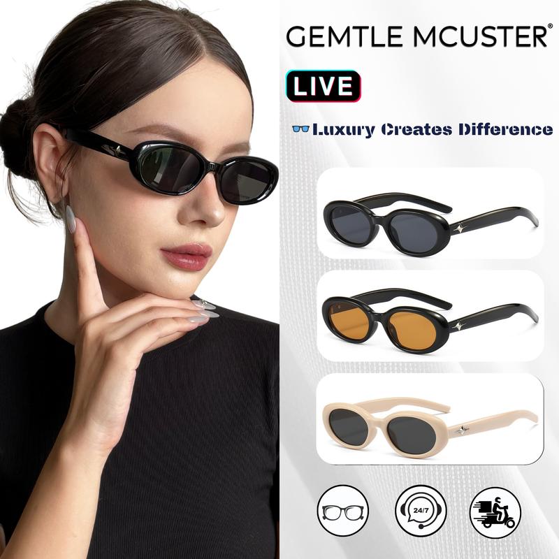  GEMTLE MCUSTER Kính Mắt Nữ Thời Trang Kính Râm Chống Nắng UV400 Chất Liệu PC & Kim Loại 32 Khung 143mm Ống Kính 52mm UV400 
