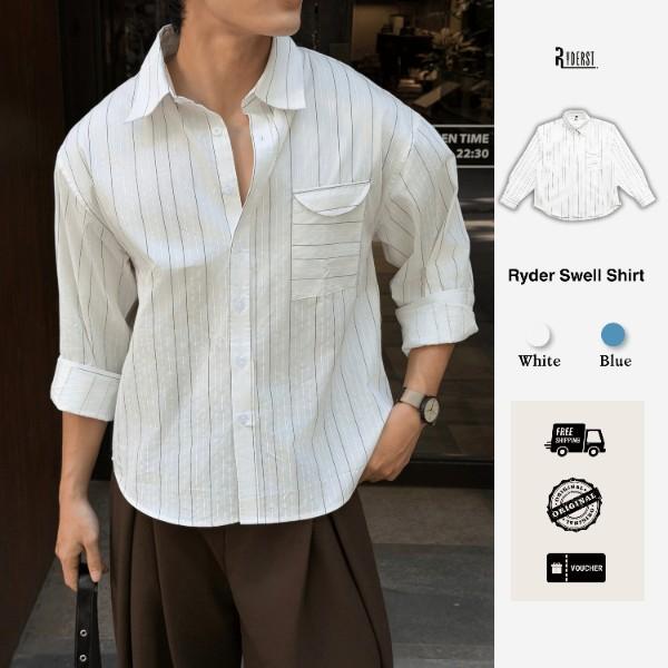 Áo Sơ Mi Nam Ryder Swell Shirt SM21 Sọc Dọc Relaxed Fit Thanh Lịch