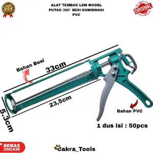 ALAT LEM KACA TEMBAKAN MODEL PUTAR 360° BAGAN BESI KOMBINASI PVC