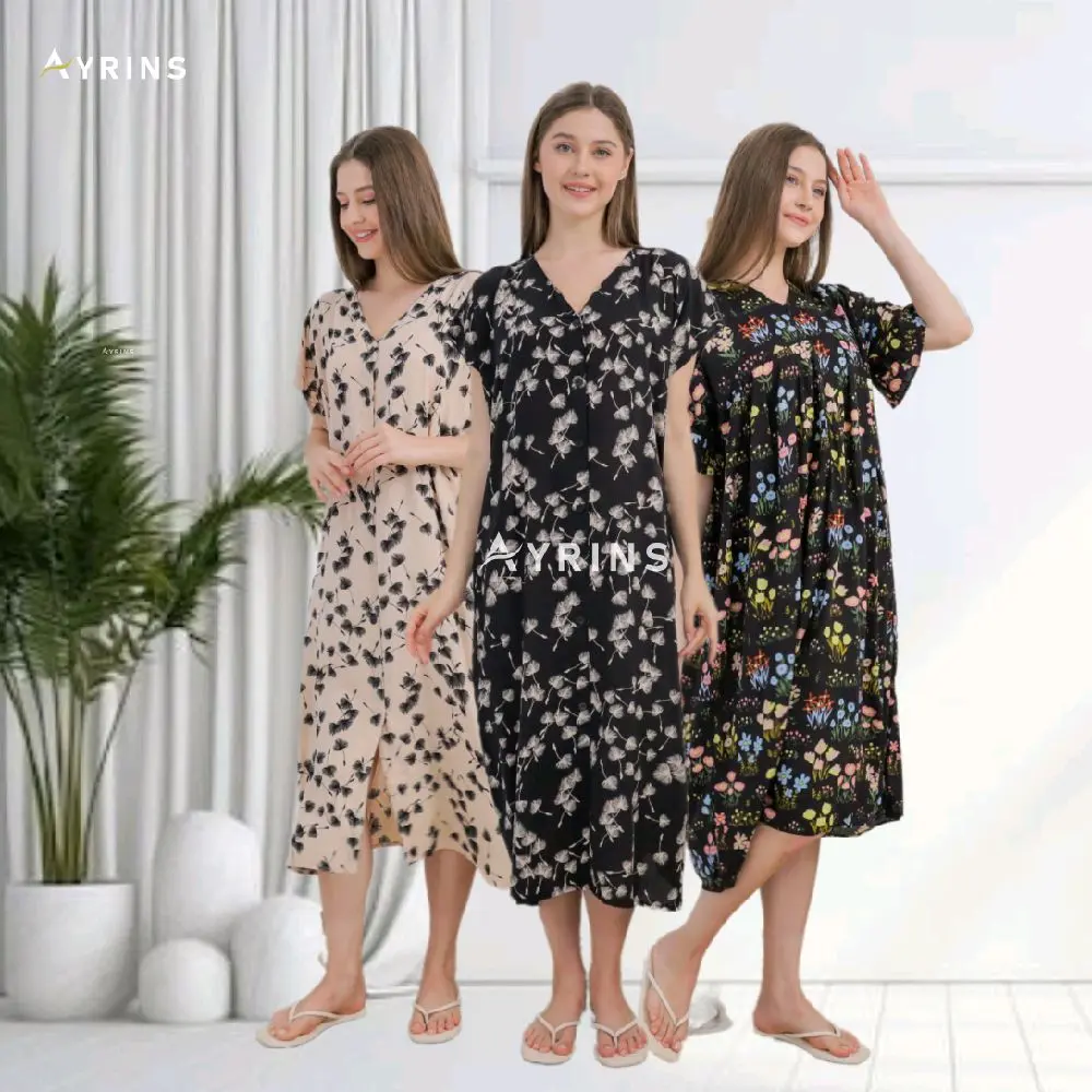 AYRINS - Daster Wanita Kekinian Daster Busui Daster Premium Bahan Rayon Viscose Baju Wanita - Home Dres