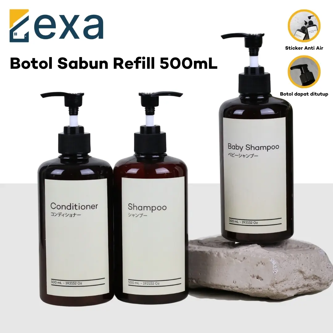 Botol Refill Sabun Cair 500 mL Minimalis Estetik Botol Sabun Pump Plastik
