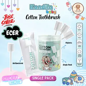 KANDILA BABY COTTON TOOTHBRUSH BIJIAN SIKAT GIGI BAYI 0+ STERIL UNTUK LIDAH & GUSI