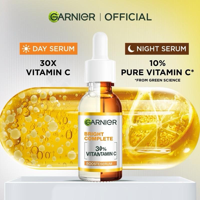 Garnier Bright Complete Vitamin C 30X Booster Serum 15 ml 30 ml - (Cepat Cerahkan Noda Hitam & Samarkan Bekas Jerawat) - Vitamin C - Single 3