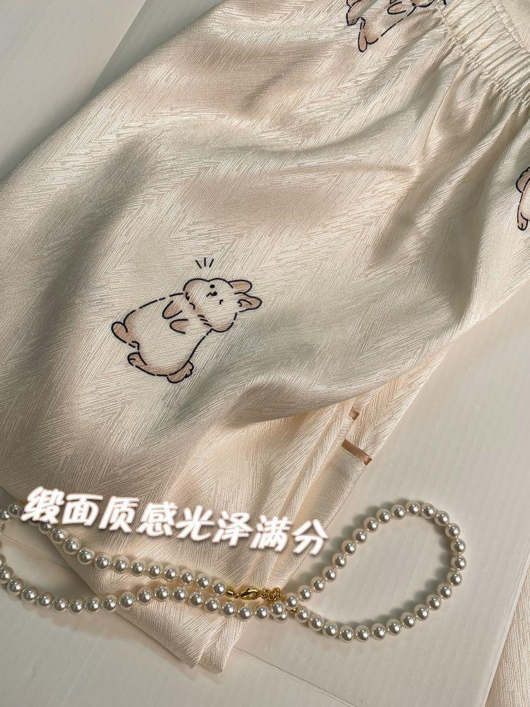 Product Introduction of Bộ Đồ Ngủ Dài Tay Lụa Lạnh Cao Cấp Phong Cách Pháp Quần Dài Mới Mùa Mùa Xuân Và Mùa Thu 2023 Cho Nữ Bộ Đồ Mặc Nhà Ins Cho Học Sinh 14