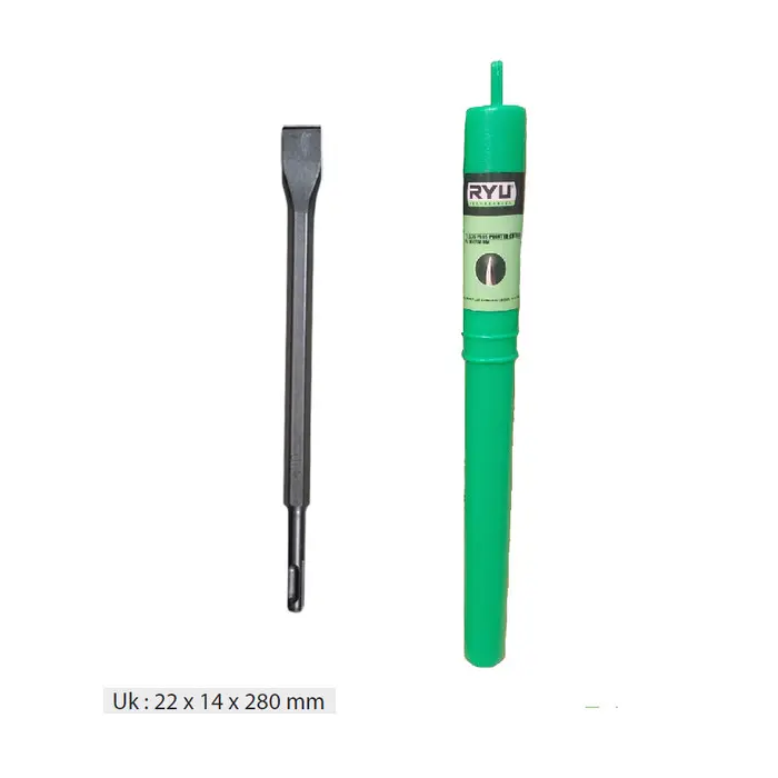 RYU Mata Bor Bobok Pahat Pipih 22 x 14 x 280 Mm Hexagon Flat Chisel