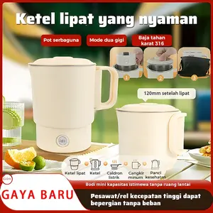 COD Ketel Air Multifungsi Portabel Lipat stainless 600w/teko listrik pemanas air 0.8 L/panci listrik Cocok untuk bekerja, bepergian, asrama