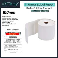 Gambar KERTAS THERMAL LABEL 100X120 mm STICKER LABEL Isi 500 pcs Roll Stiker Tanpa Tinta - MERK OKAY dari Okay Indonesia Kota Administrasi Jakarta Utara 1 Tokopedia