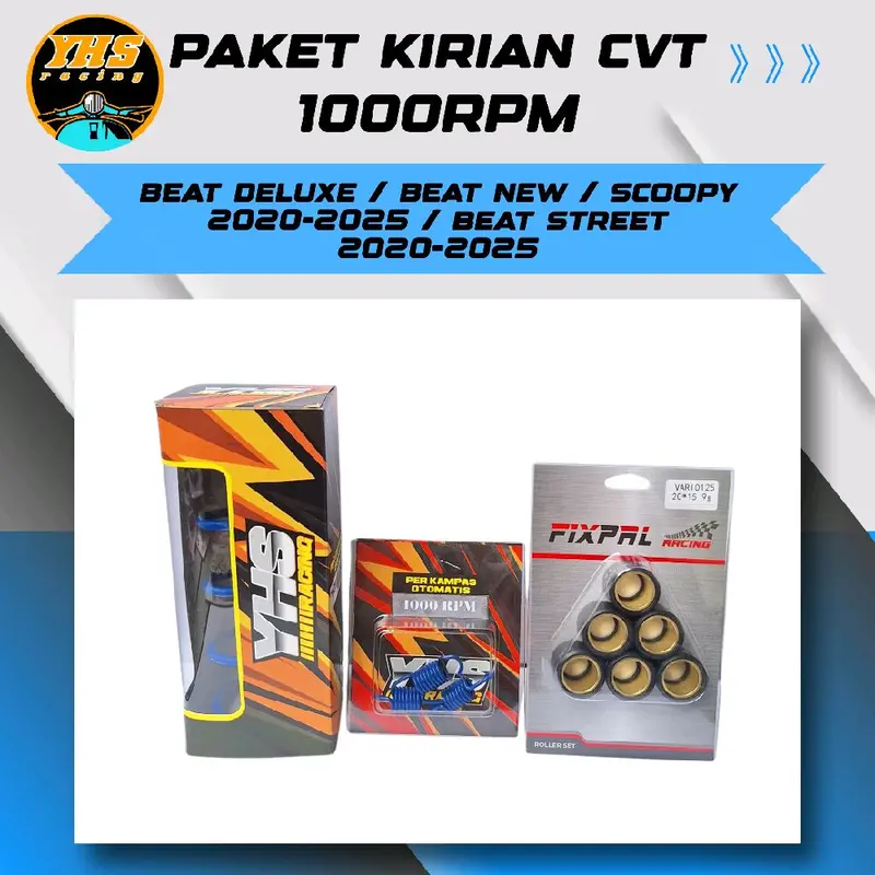 Paketan Kirian Cvt 1000 Rpm Beat Deluxe Beat New Beat Street Scoopy 2020 2021 2022 2023 2024 2025 + Roller + Sentri + Ring Pulley 4