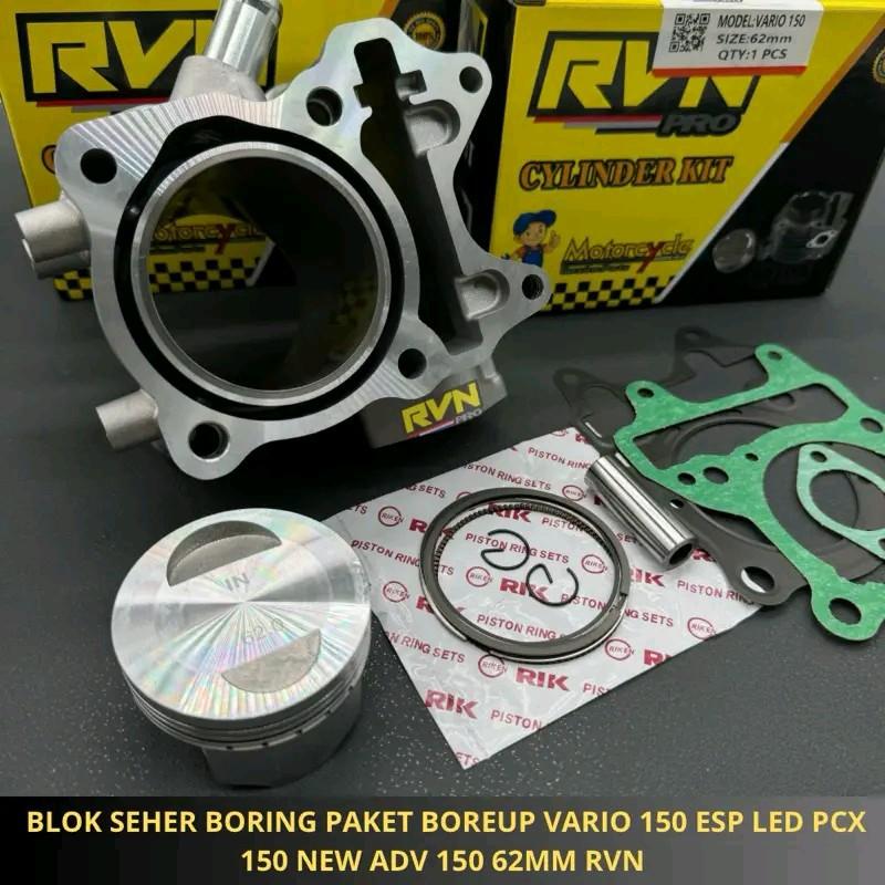Product Introduction of BLOK SEHER BORING PAKET BOREUP BORE UP VARIO 150 125 ESP LED PCX 150 NEW ADV 150 VARIO 125 LED TECHNO 60MM 60 MM 62MM 62 MM RVN 33