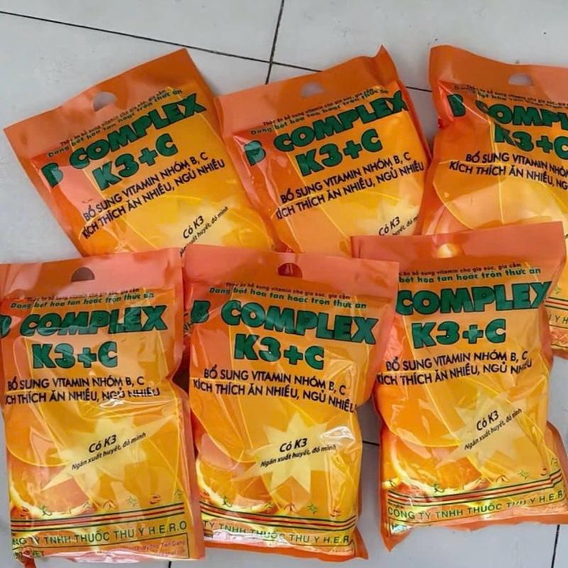 Gói thuốc bổ Bcomplex K3+C bổ sung vitamin B,C, K3 kích thích ăn nhiều, ngủ…