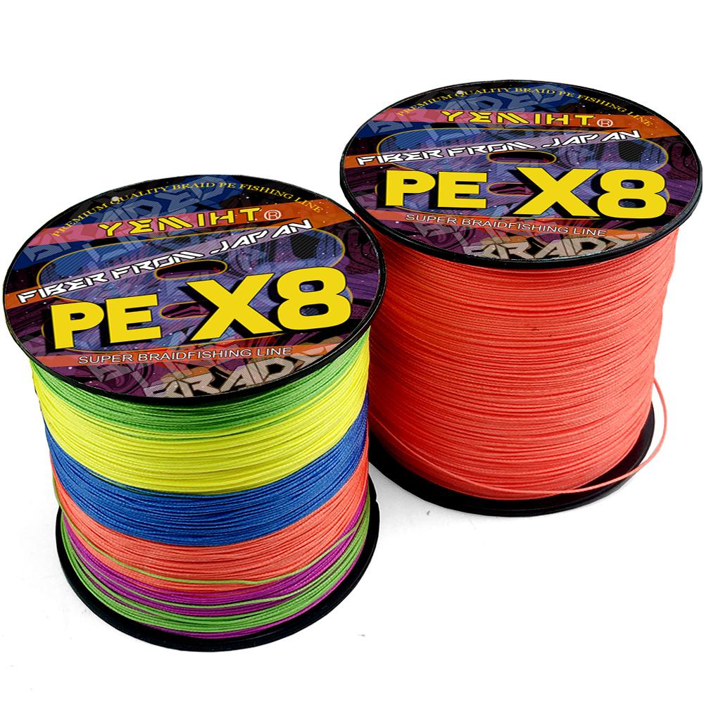 สายเบ็ดถัก YEMIHT 4/8 เส้น แข็งแรง ยาว 100 เมตร เรียบเนียน มัลติไฟเบอร์ ทำจากวัสดุ PE เหมาะสำหรับปลา
